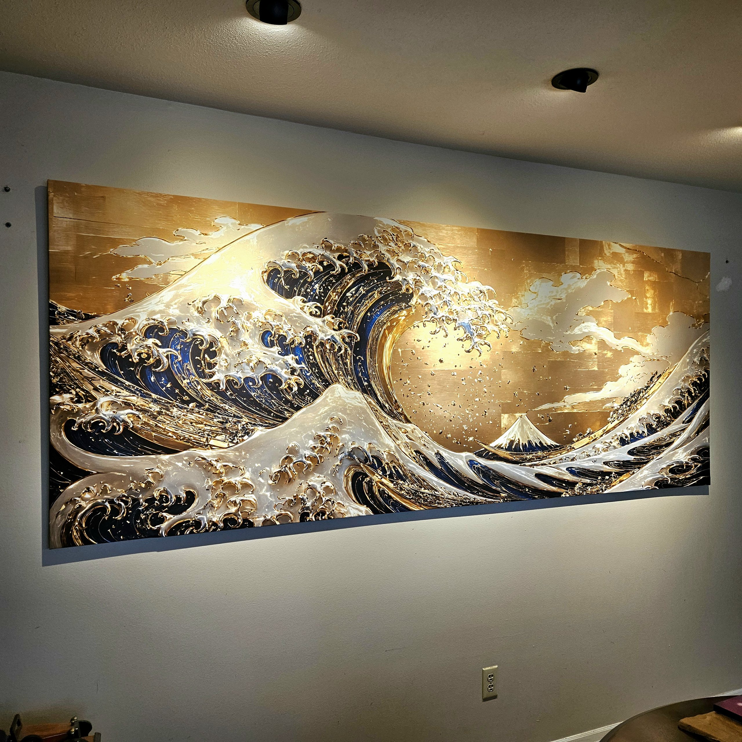The Gilded Wave installed